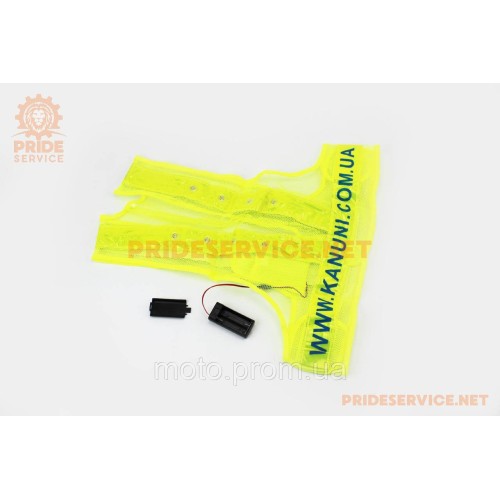 Жилет безпеки світловідбиваюча сітка LED, XL (58x56см)