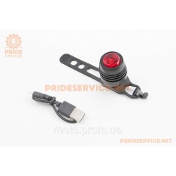 Ліхтар задній 1 діод 15 lumen, Li-ion 3.7V 220mAh зарядка від USB, вологозахисний, чорний Ліхтар задній 1 діод 15 lumen, Li-ion 3.7V 220mAh зарядка від USB, вологозахисний, чорний