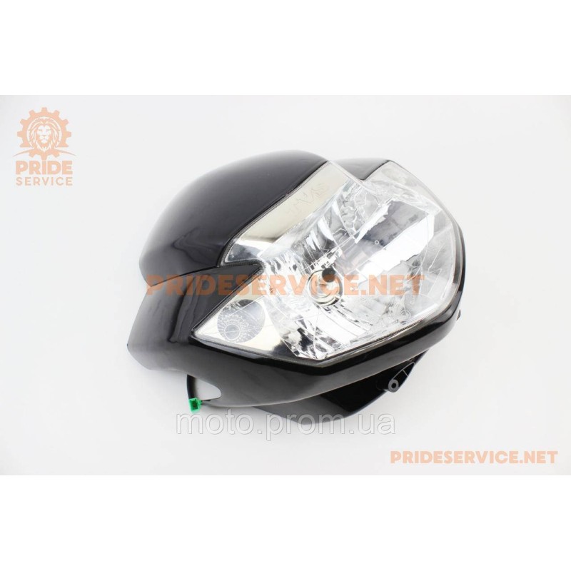 Пластик - обтічник + вітровик, фара, чорний (TVS Apache RTR 160)