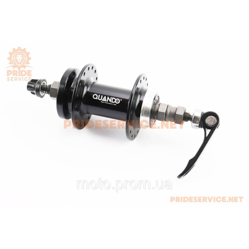 Втулка задняя MTB алюминиевая 14Gx32H под вольнобег, Disk-brake, крепл. эксцентрик, чёрная KT-TD7R