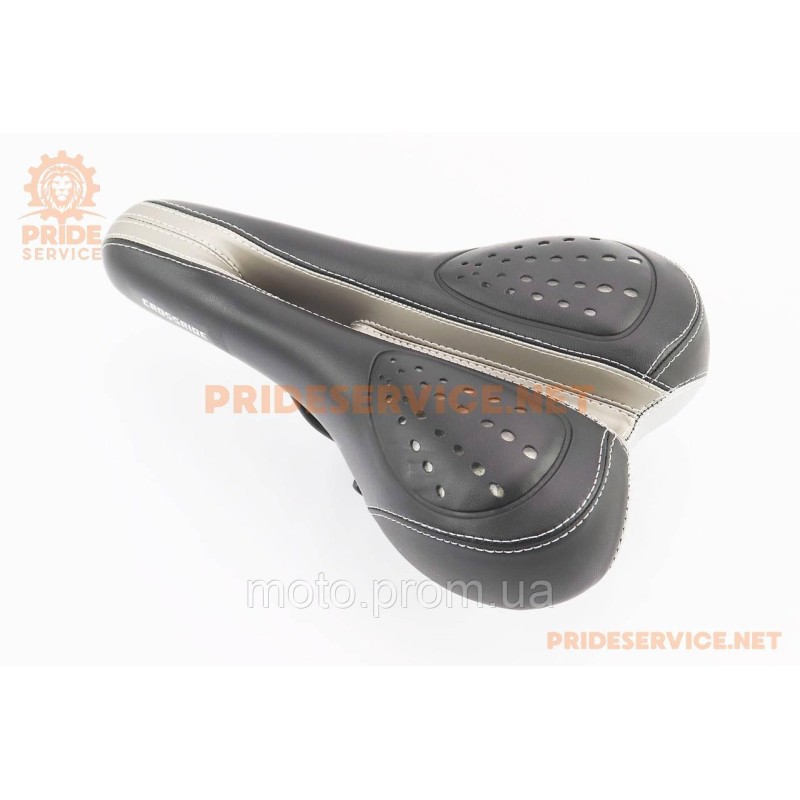 Сидіння MTB 265x160мм з гелевими вставками, чорно-сіре CROSSRIDE BSK-N31