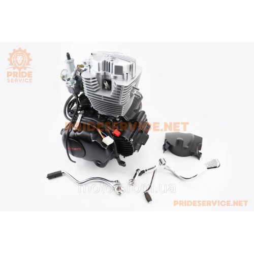 Двигатель мотоциклетный в сборе CGB-200cc (164FMLR) + карбюратор (c балансировочным валом)
