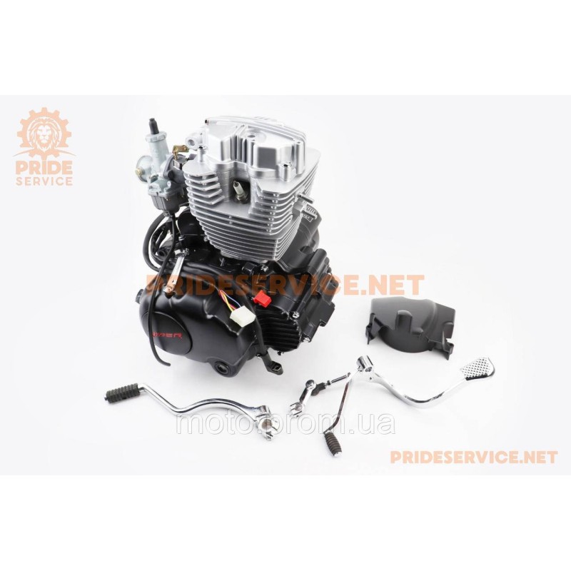 Двигатель мотоциклетный в сборе CGB-200cc (164FMLR) + карбюратор (c балансировочным валом)