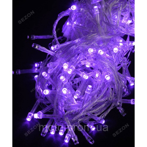 100 LED фіолетовий, прозорий
