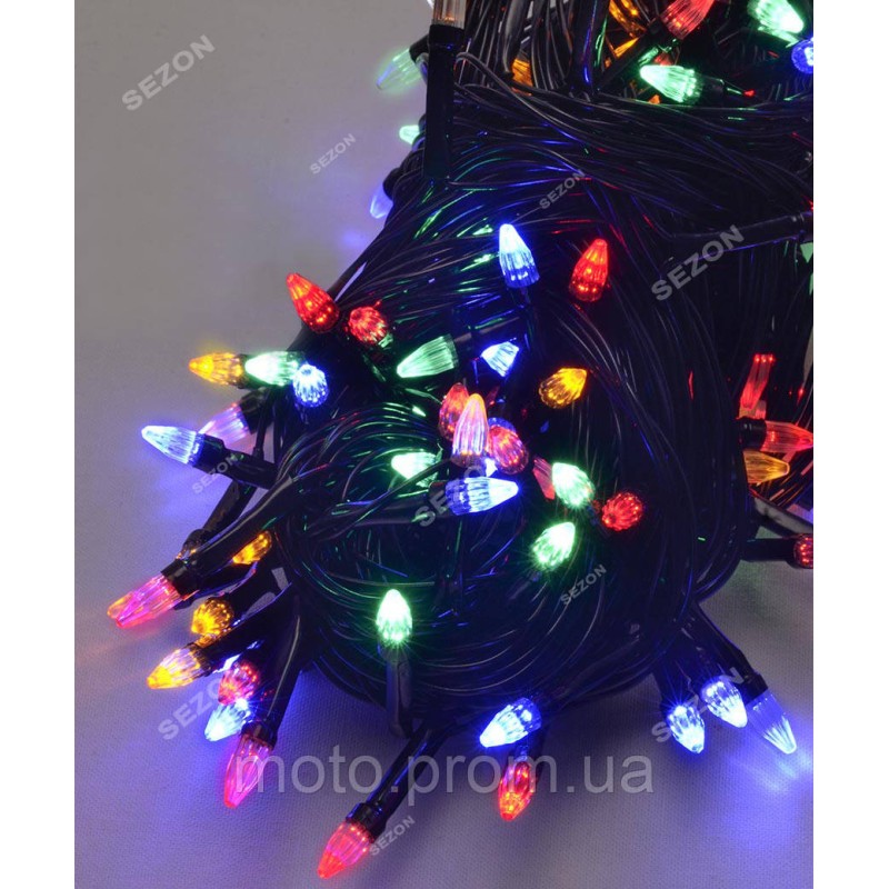 КОНУС 100 LED, мульті (чорний провід)