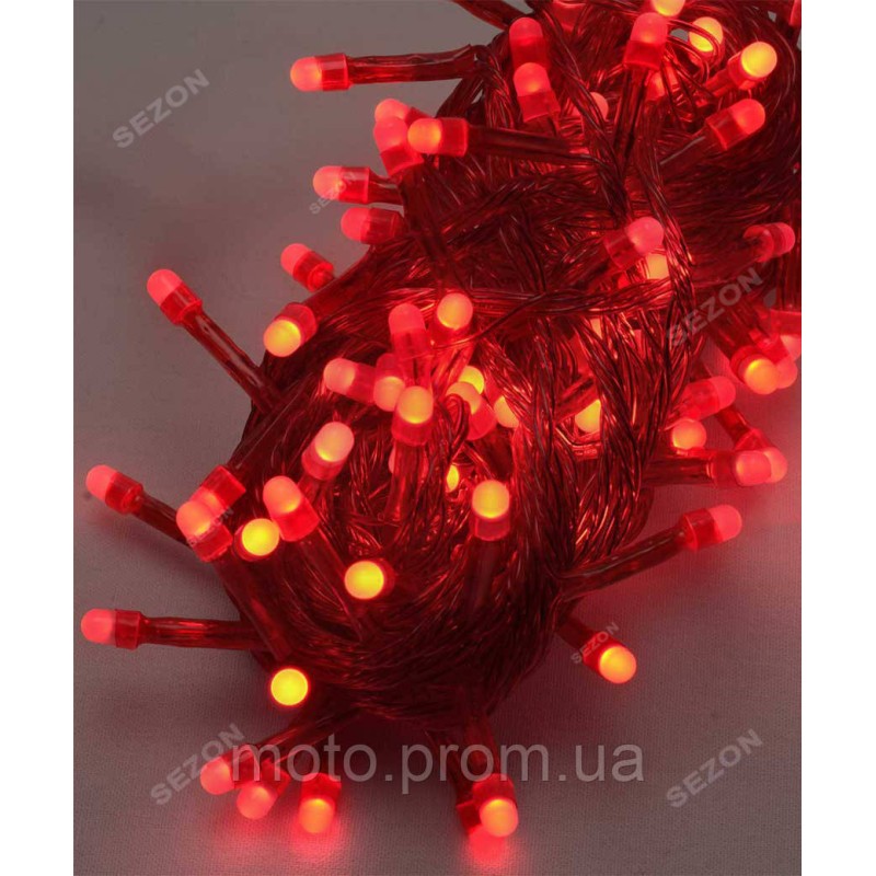 100 LED ОДНОТОН червоний