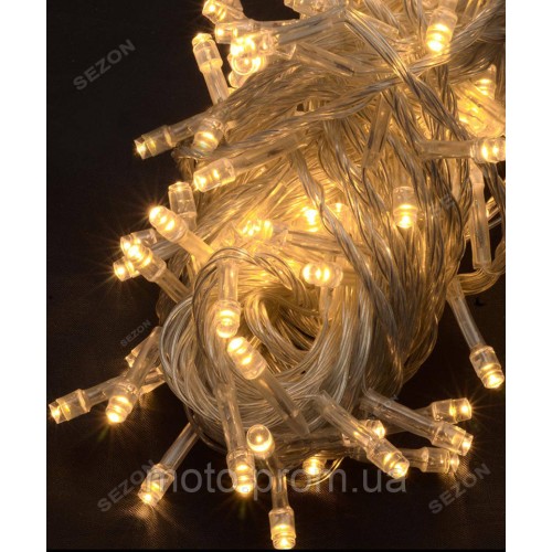 300 LED прозорий провід, білий теплий
