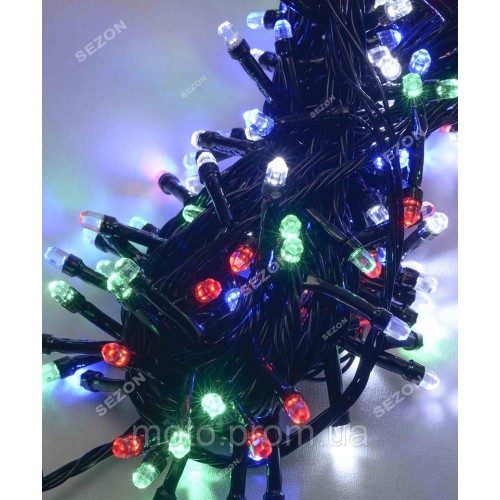 РУБІНКА 500 LED, чорний провід, мульті