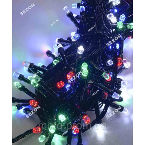 РУБІНКА 400 LED, чорний провід, мульті