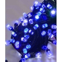 РУБІН 100 LED чорний провід 7м, синій