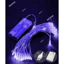 НА БАТАРЕЙКАХ 80 LED, 8м, синій НА БАТАРЕЙКАХ 80 LED, 8м, синій