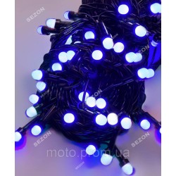 Лінза 200 LED матова 8мм, чорний провід, синій Лінза 200 LED матова 8мм, чорний провід, синій