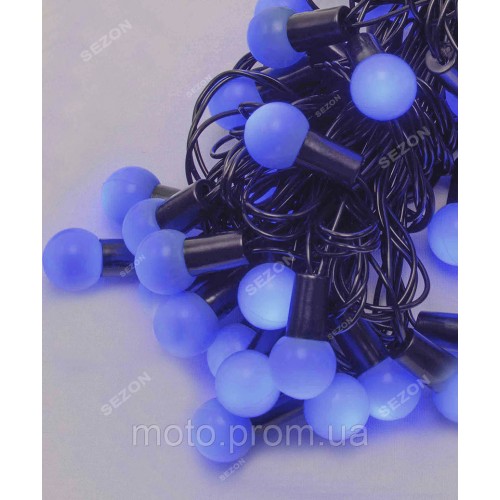 Кульки 18мм 40 LED, 7м+ перехідник синій