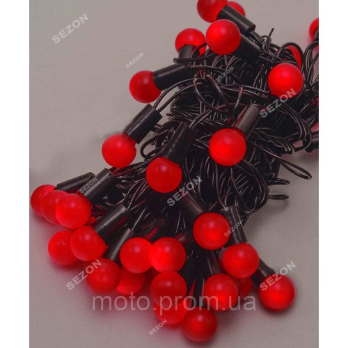 Кульки 18мм 40 LED, 7м+ перехідник, червоний