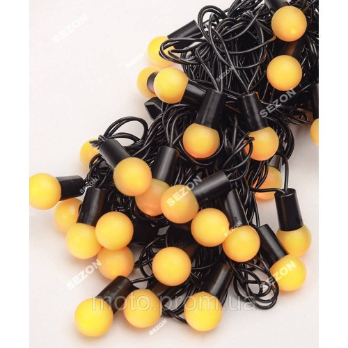 Кульки 18мм 40 LED, 7м+ перехідник, жовтий