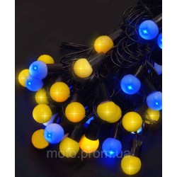 Кульки 18мм 40 LED, 7м+ перехідник, жовто-синій BY
