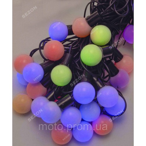 Кульки 25мм 40 LED 7м+ перехідник, кольор,