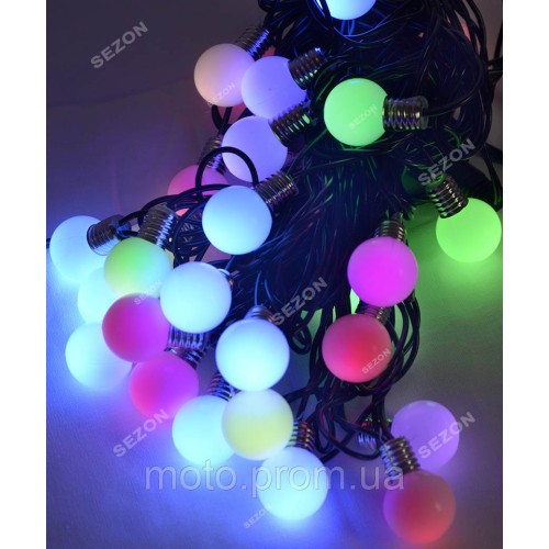 ЛАМПОЧКИ 25мм 30 LED, 7м+ перехідник, мульті