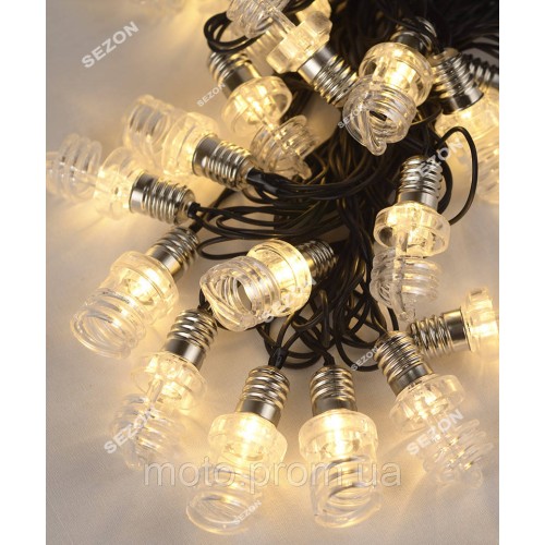 ЛАМПОЧКА- СПІРАЛЬ 20 LED 7м, білий теплий