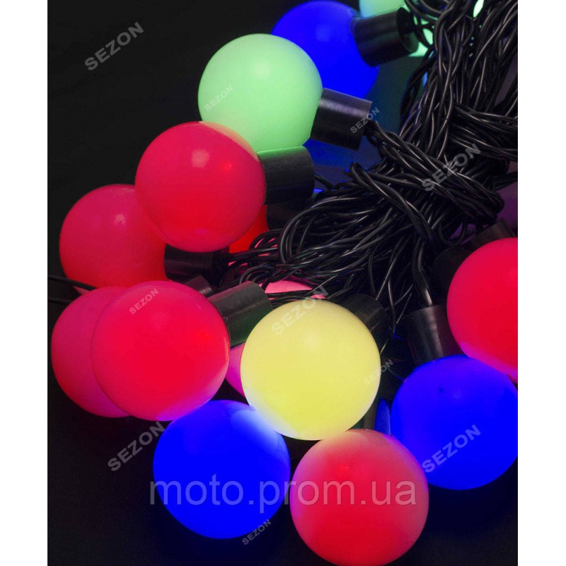 Кульки 50мм 20 LED, 7м+ перехідник, мульті