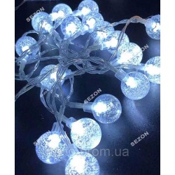 Фігурки 20 LED КУЛЬКИ ПРОЗОРІ 5м+ перехідник, білий Фігурки 20 LED КУЛЬКИ ПРОЗОРІ 5м+ перехідник, білий