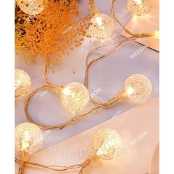 Фігурки 20 LED КУЛЬКИ ПРОЗОРІ 5м+ перехідник, білий теплий Фігурки 20 LED КУЛЬКИ ПРОЗОРІ 5м+ перехідник, білий теплий