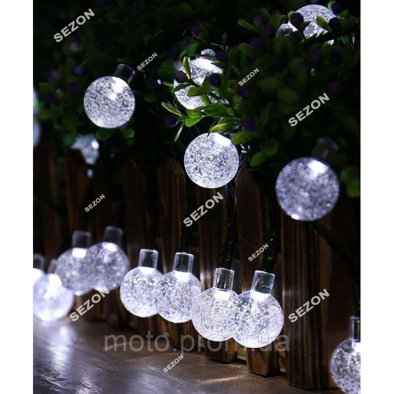 Вуличні фігурки 40 LED КУЛЬКИ ПРОЗОРІ 25mm, 8m білий