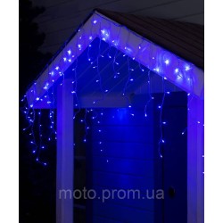 Бахрома 80 LED 2м*0.5м прозорий провід, синій