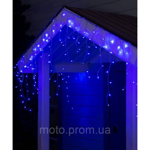 Бахрома 80 LED 2м*0.5м прозорий провід, синій
