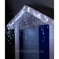 Бахрома 80 LED 2м*0.5м прозорий провід, білий
