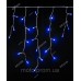 Бахрома 120 LED 3м*0.5м прозорий провід, синій