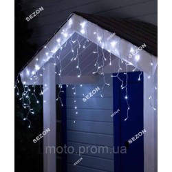 Бахрома 120 LED 3м*0.5м прозорий провід, білий