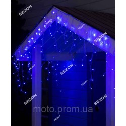Бахрома 200 LED 5м*0.5м прозорий провід, синій