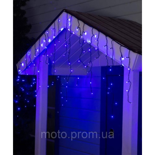 Штора-дощик КОНУС 120 LED черн/пров 3*0.6м, синій
