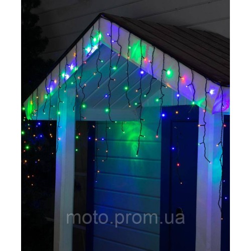 Штора-дощик КОНУС 180 LED черн/пров 5м*0.6м, мульті