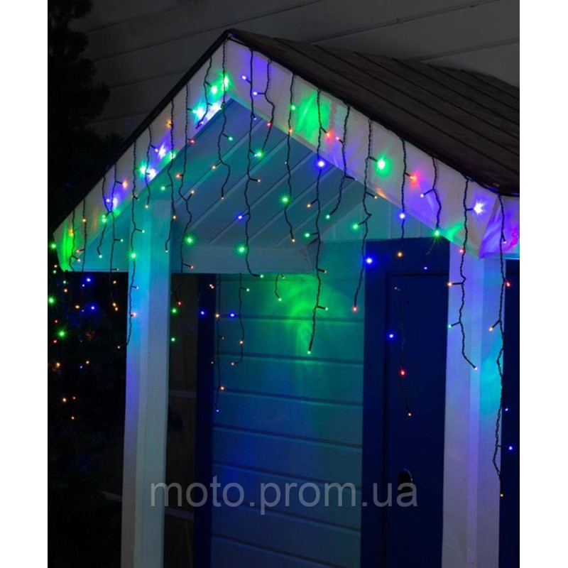 Штора-дощик КОНУС 180 LED черн/пров 5м*0.6м, мульті