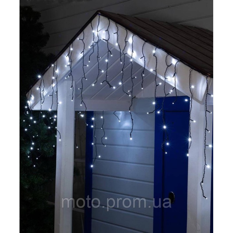 Штора-дощик КОНУС 180 LED черн/пров 5м*0.6м, білий