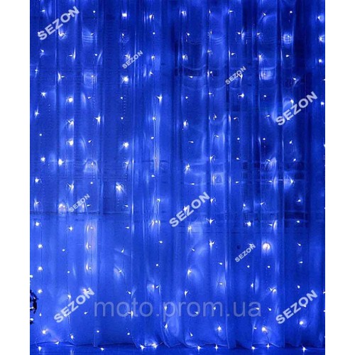 Штора 120 LED 1.8м*1.2м, синій
