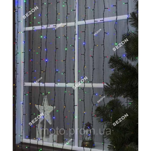 Штора 400LED 6м*1,5м мульті