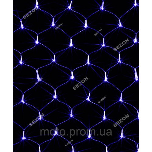 Сітка 100 LED прозор. 1.2м*1.2м, синій