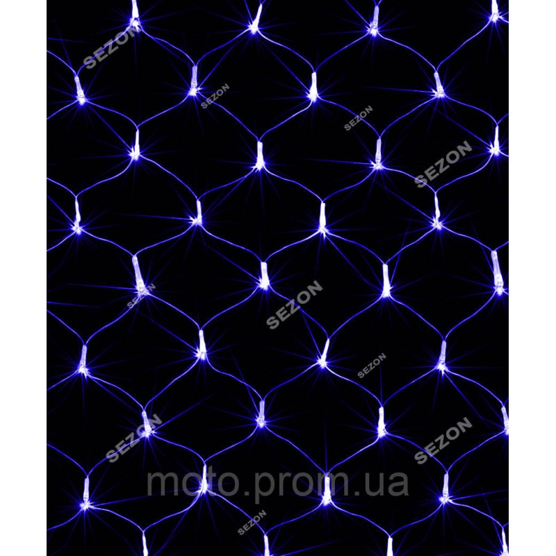 Сітка 100 LED прозор. 1.2м*1.2м, синій
