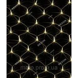 Сітка 100 LED прозор. 1.2м*1.2м, білий теплий