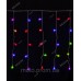 Вулична ШТОРА-ПУХНАСТИК 100 LED 3м*0.8м, чорн/пров, мульті