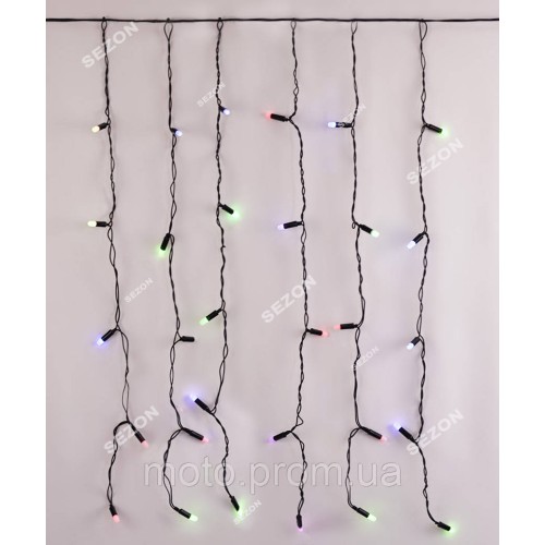 Штора-пальчик 120 LED 2,5м*0,8м мульті RGB