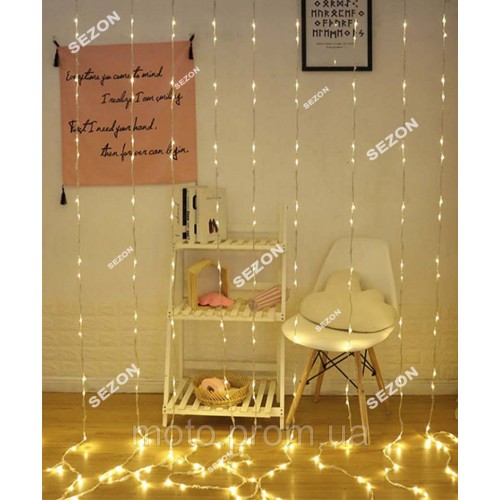 Водоспад 240 LED 3м*2м, теплий білий