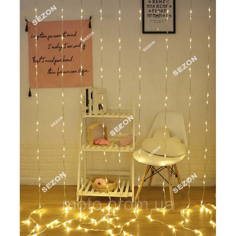 Водоспад 240 LED 3м*2м, теплий білий