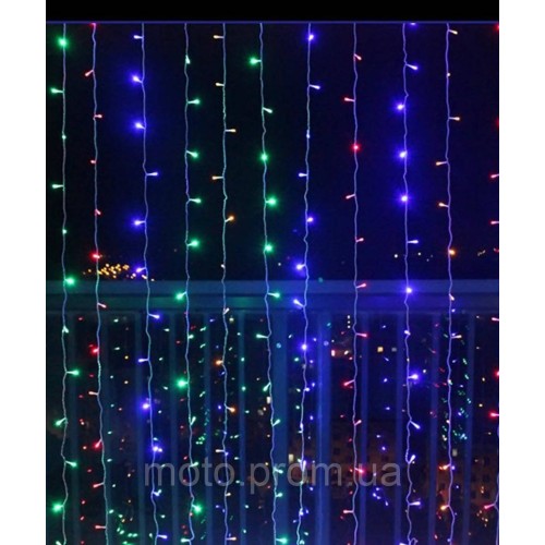 Штора 480 LED 3м*3м, (20 ліній) мульті