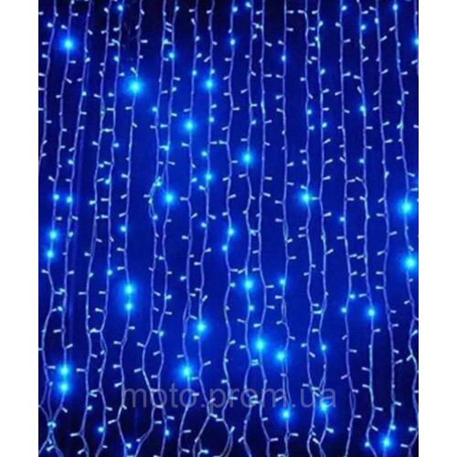 Штора 480 LED 3м*3м, (20 ліній) синя