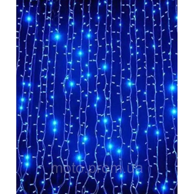 Штора 480 LED 3м*3м, (20 ліній) синя