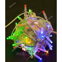 Вулична 100 LED, 10м, білий каучук 3,3мм, кольорова